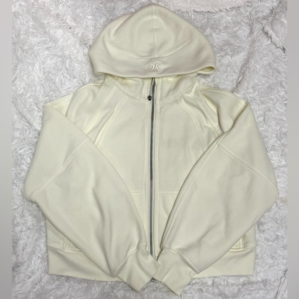 Lululemon lemon sorbet cream oversized scuba full zip hoodie jacket size XS/S